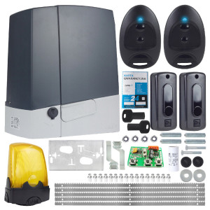 CAME BXV 4 SAFE - Zestaw do bramy przesuwnej do 400 kg + Listwa +Lampa