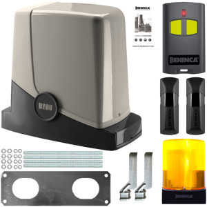 BENINCA BYOU FREEDOM - Zestaw do bramy przesuwnej do 300 kg 1 pilot, Lampa LED