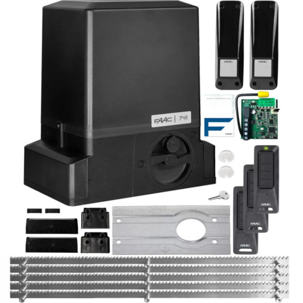 FAAC 741 - Zestaw do bramy przesuwnej do 900 kg + Listwa zębata