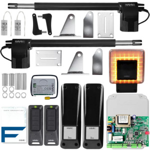 FAAC 414 SHORT - Zestaw do bramy dwuskrzydłowej do 6m | 2 piloty | XLED