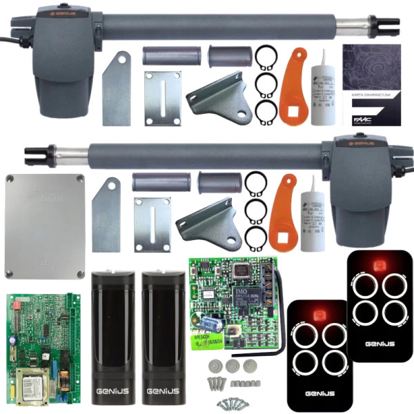 GENIUS G-BAT 300 - zestaw do bram dwuskrzydłowych do 6 m | 2 piloty